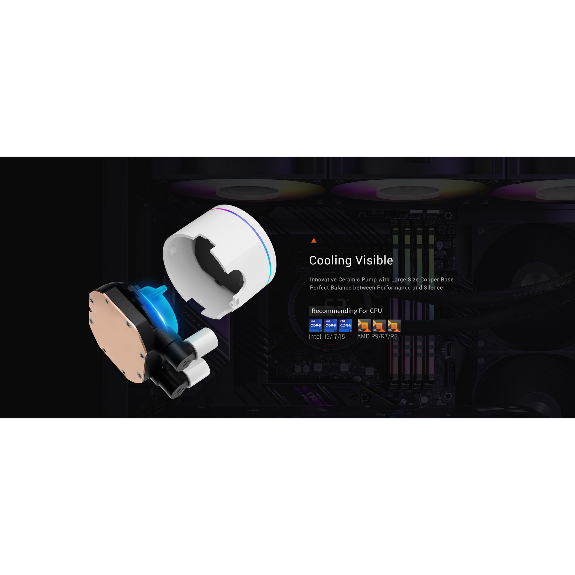 Система водяного охолодження PCCOOLER DA360 Pro ARGB Digital White (DA360PRO-WHAWXL-GL)