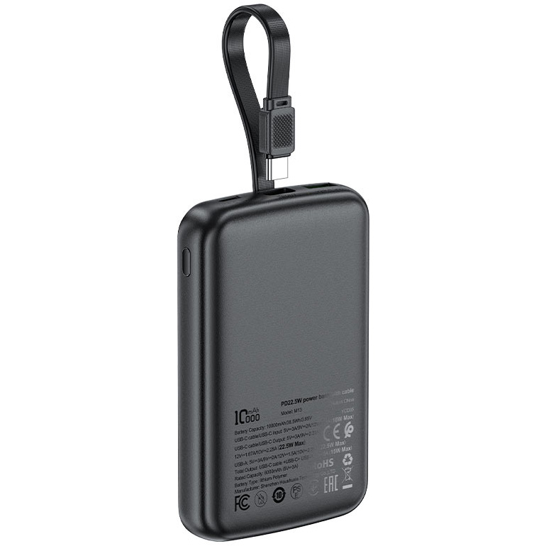 Повербанк ACEFAST M13 Fast Charge Power Bank PD22.5W 10000mAh Black