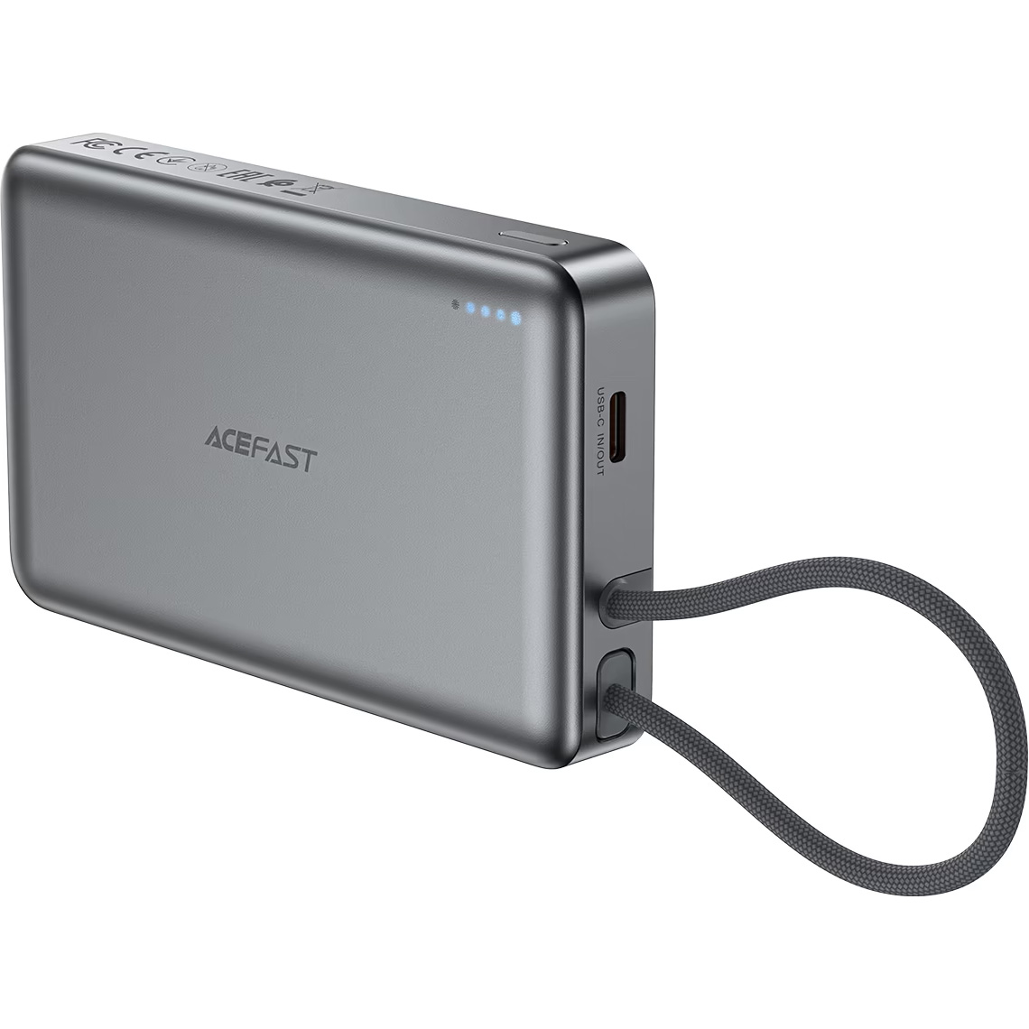 Повербанк з бездротовою зарядкою ACEFAST M18 Magnetic Fast Wireless Charge Power Bank PD22.5W 10000mAh Black