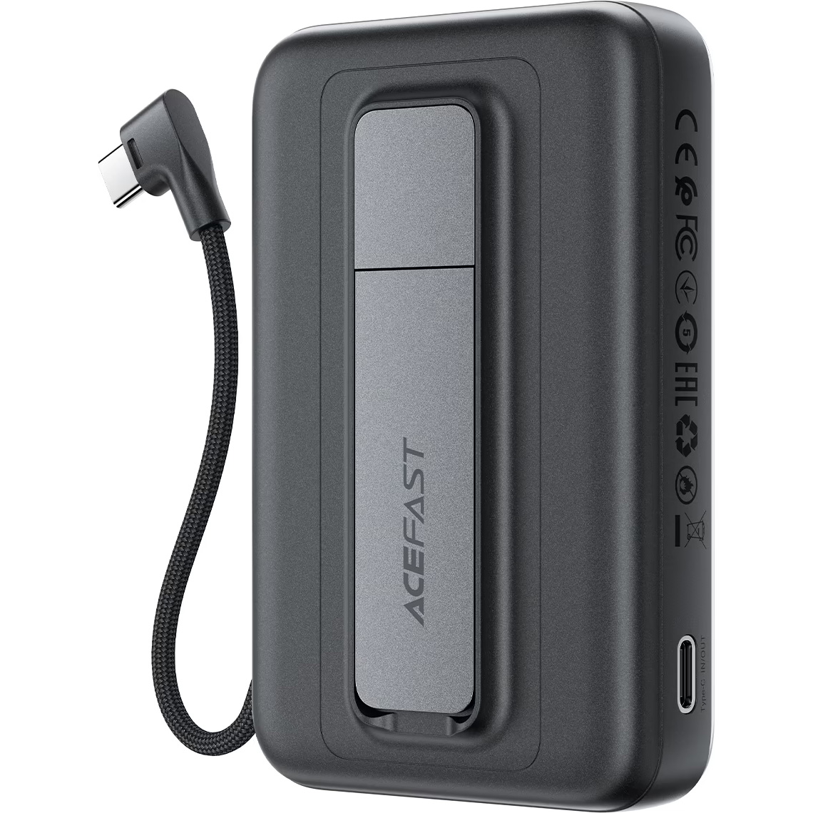 Повербанк з бездротовою зарядкою ACEFAST M24 Magnetic Fast Wireless Charge Power Bank PD22.5W 10000mAh Metal Gray