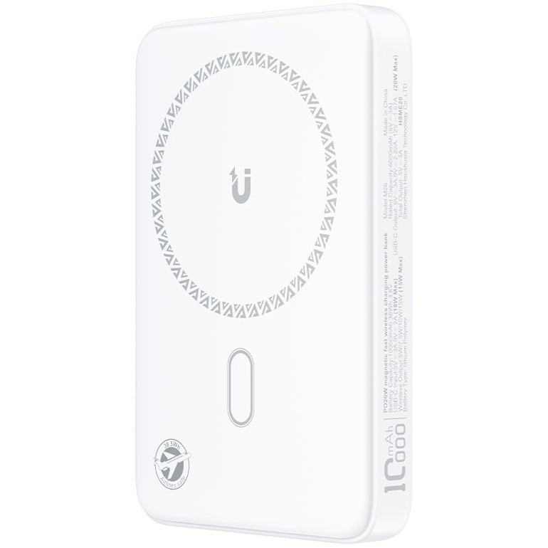 Повербанк з бездротовою зарядкою ACEFAST M26 Magnetic Fast Wireless Charge Power Bank PD20W 10000mAh White