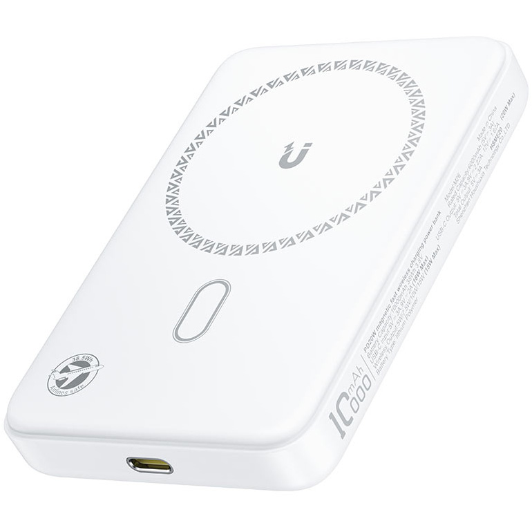 Повербанк з бездротовою зарядкою ACEFAST M26 Magnetic Fast Wireless Charge Power Bank PD20W 10000mAh White