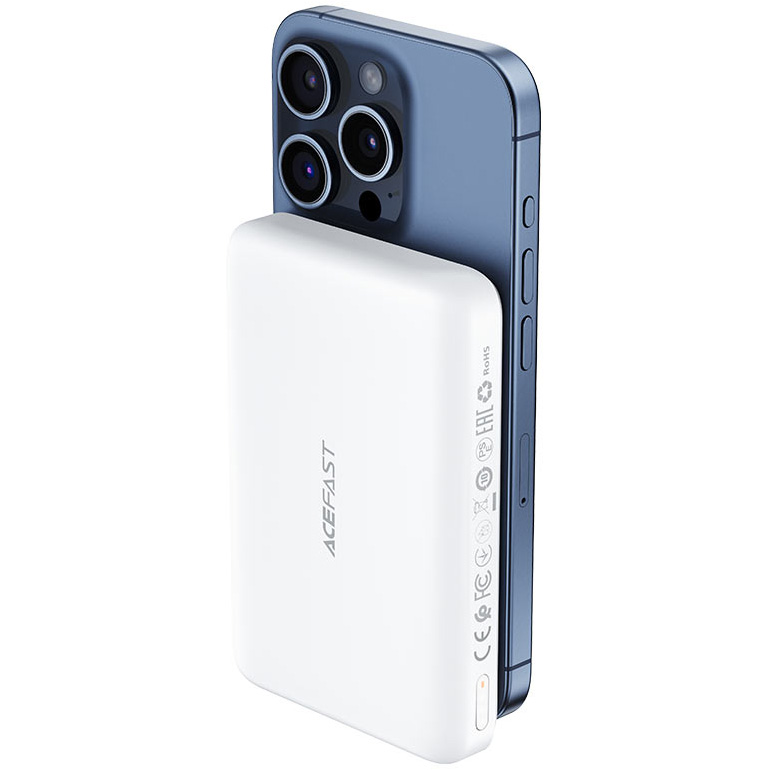 Повербанк з бездротовою зарядкою ACEFAST M26 Magnetic Fast Wireless Charge Power Bank PD20W 10000mAh White