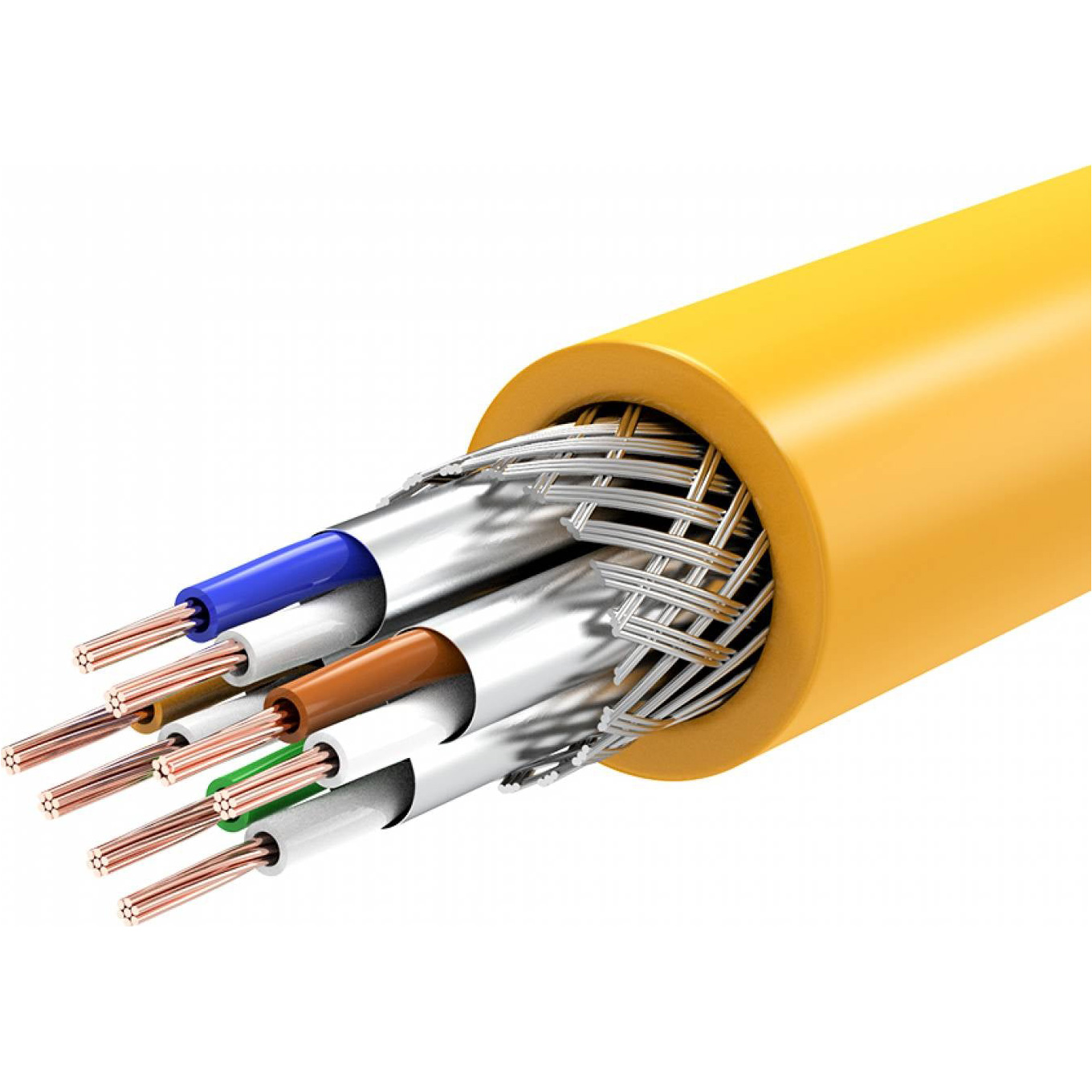 Патч-корд VENTION SSTP Cat.6a CU 0.3м Yellow (IBHYAA)