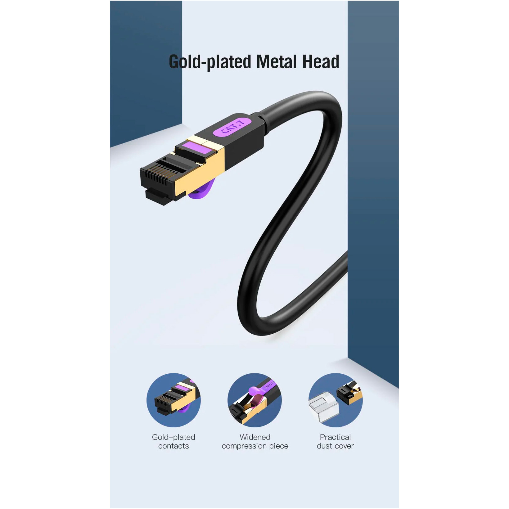 Патч-корд VENTION SSTP Cat.7 CU 1м Black (ICDBF)
