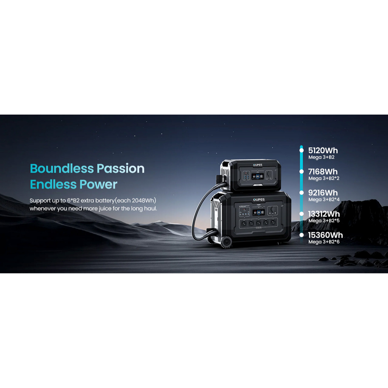 Зарядная станция OUPES Mega 3 + B2 Extra Battery