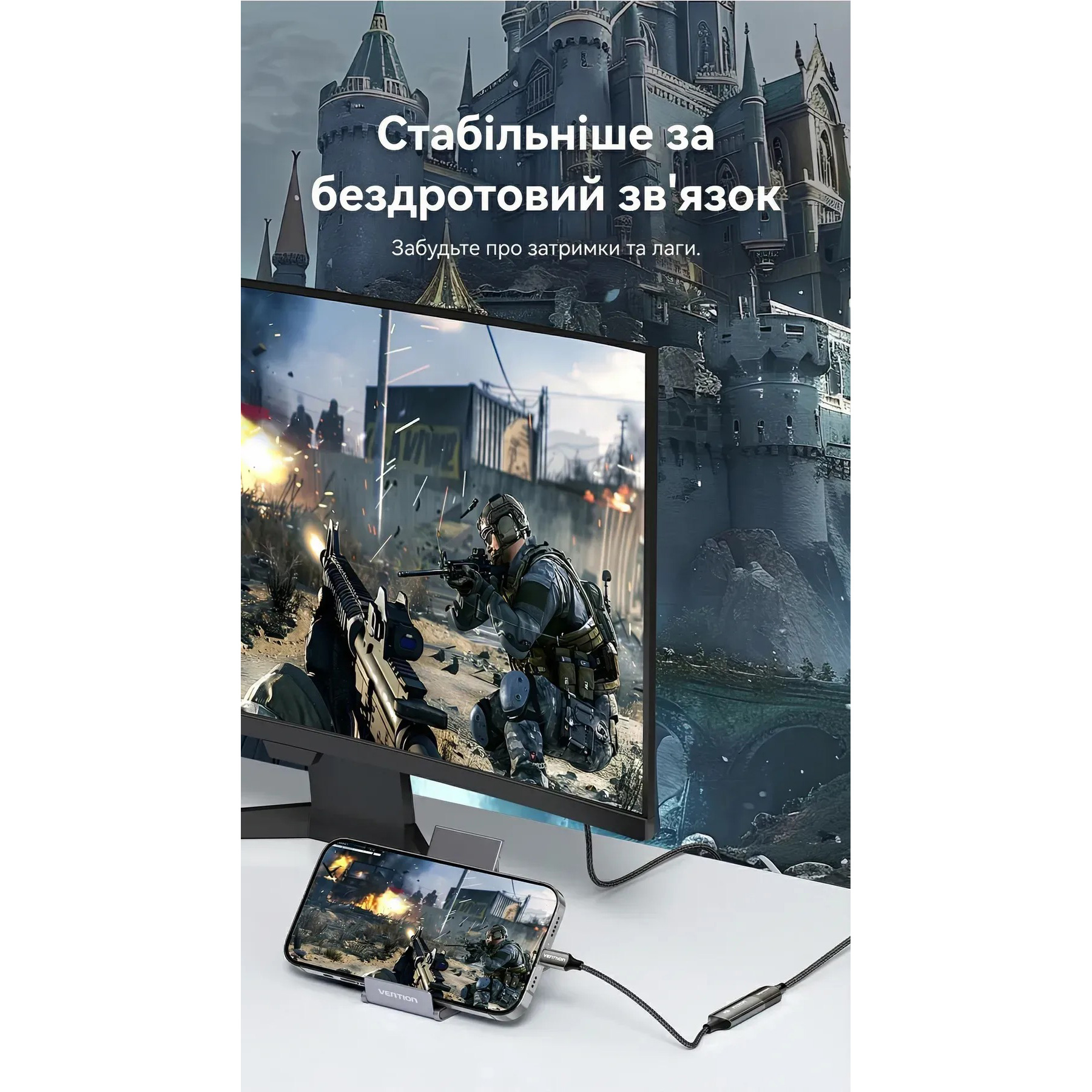 Адаптер VENTION 8K@60Hz USB-C to DisplayPort Black (CRGBC)