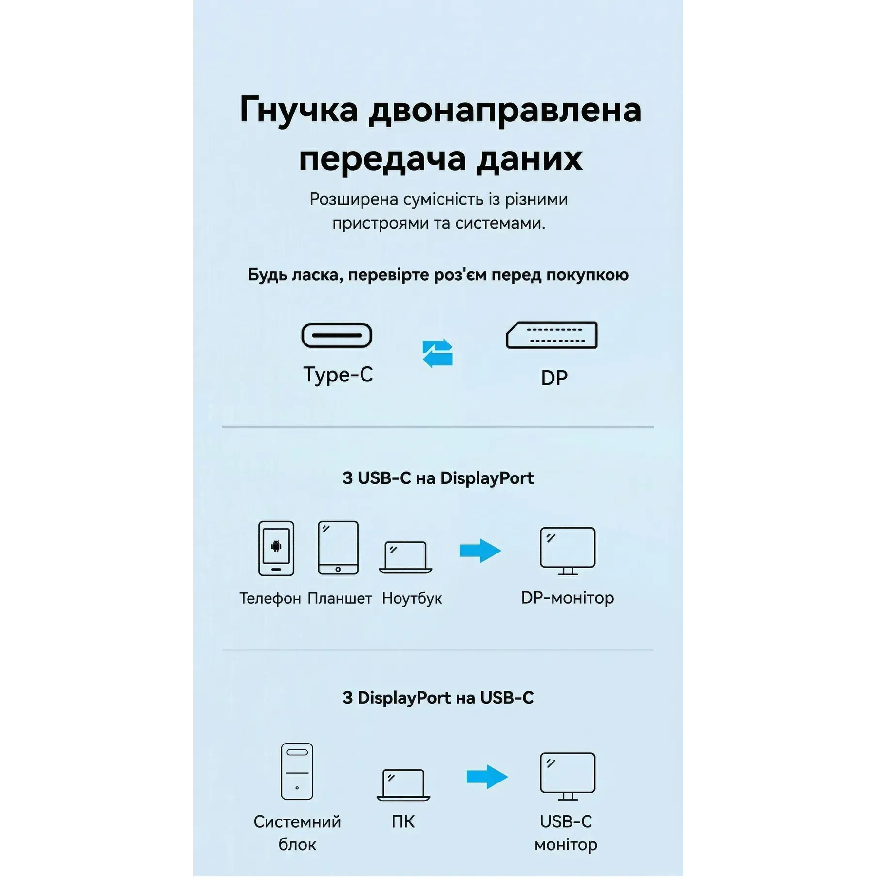 Адаптер VENTION 8K@60Hz USB-C to DisplayPort Black (CRGBC)