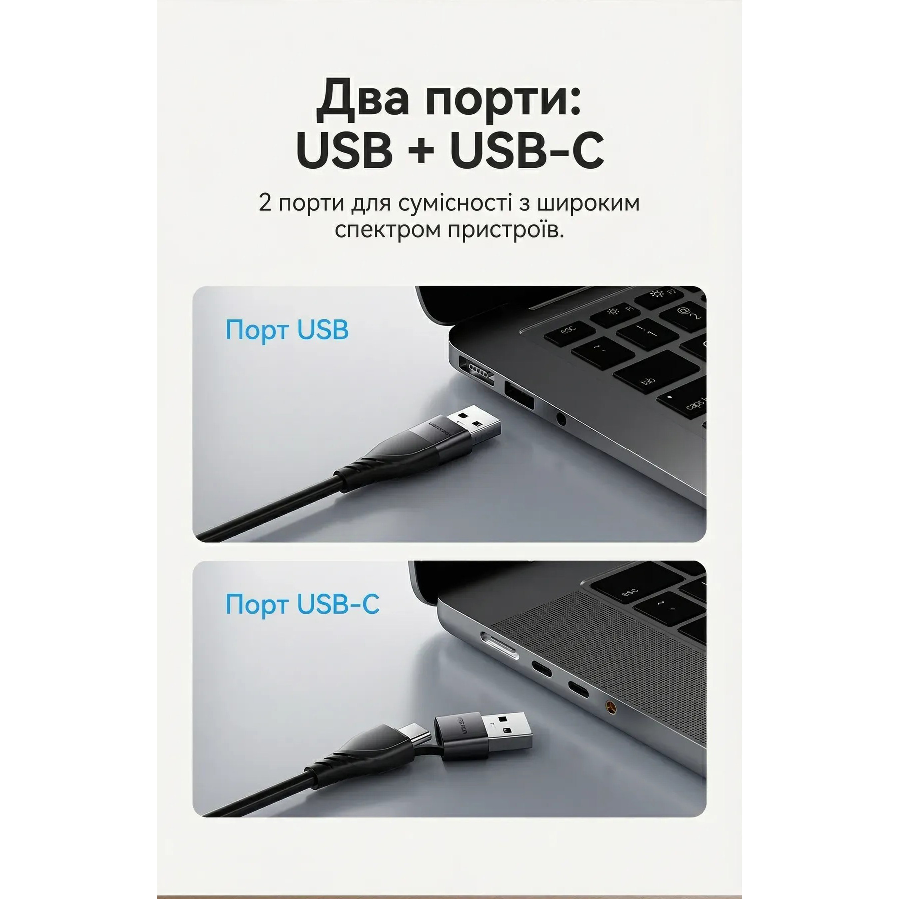 Адаптер VENTION USB-C+USB-A to HDMI Gray (ACYHB)