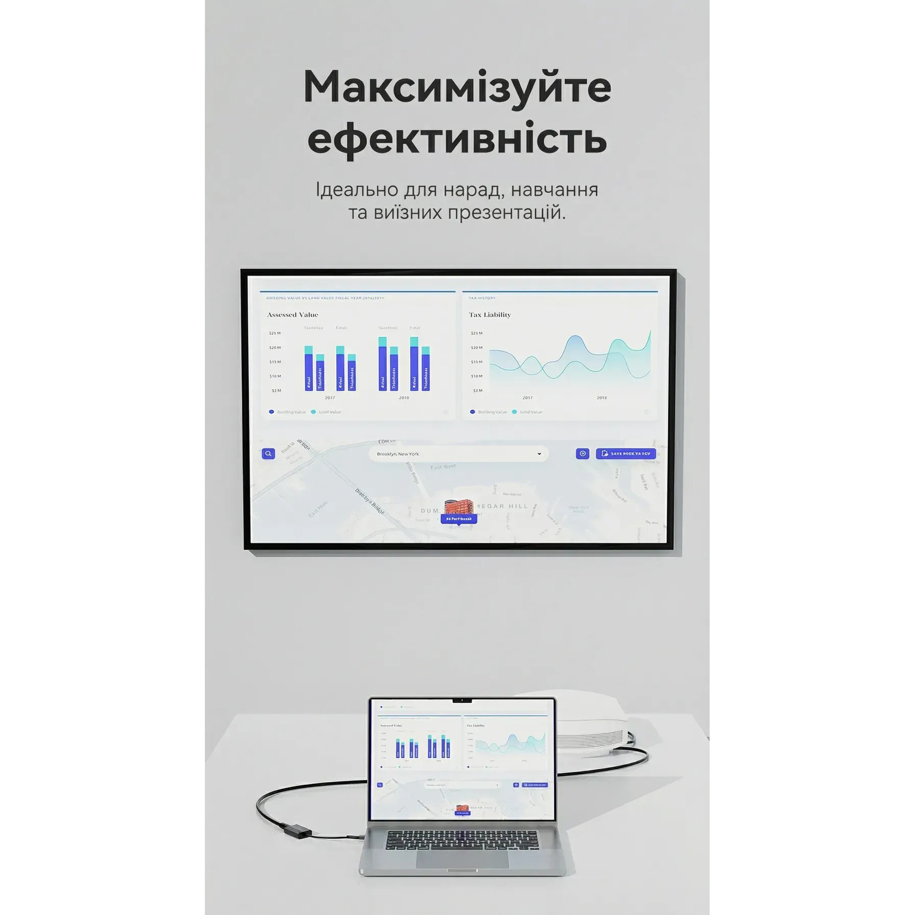 Адаптер VENTION USB-C+USB-A to HDMI Gray (ACYHB)