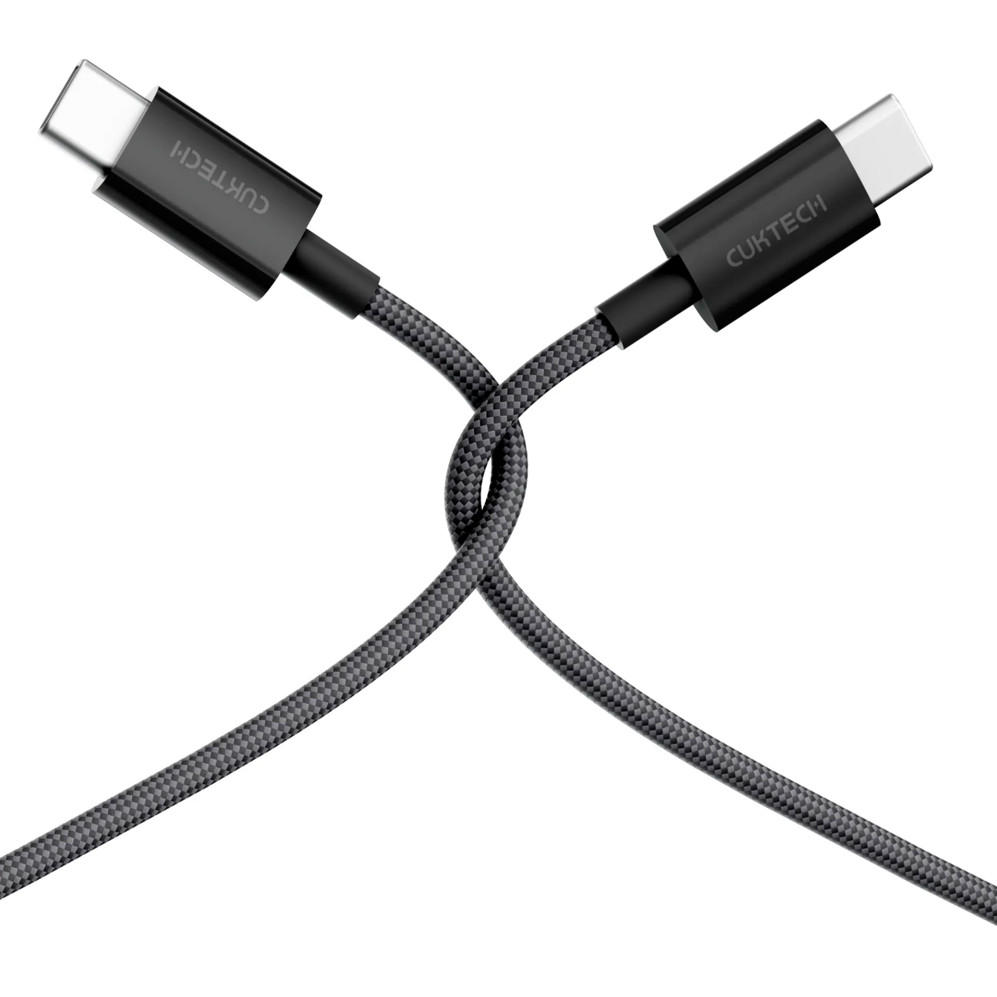 Кабель CUKTECH Type-C to Type-C Braided 3A 60W 1.5м Light Gray