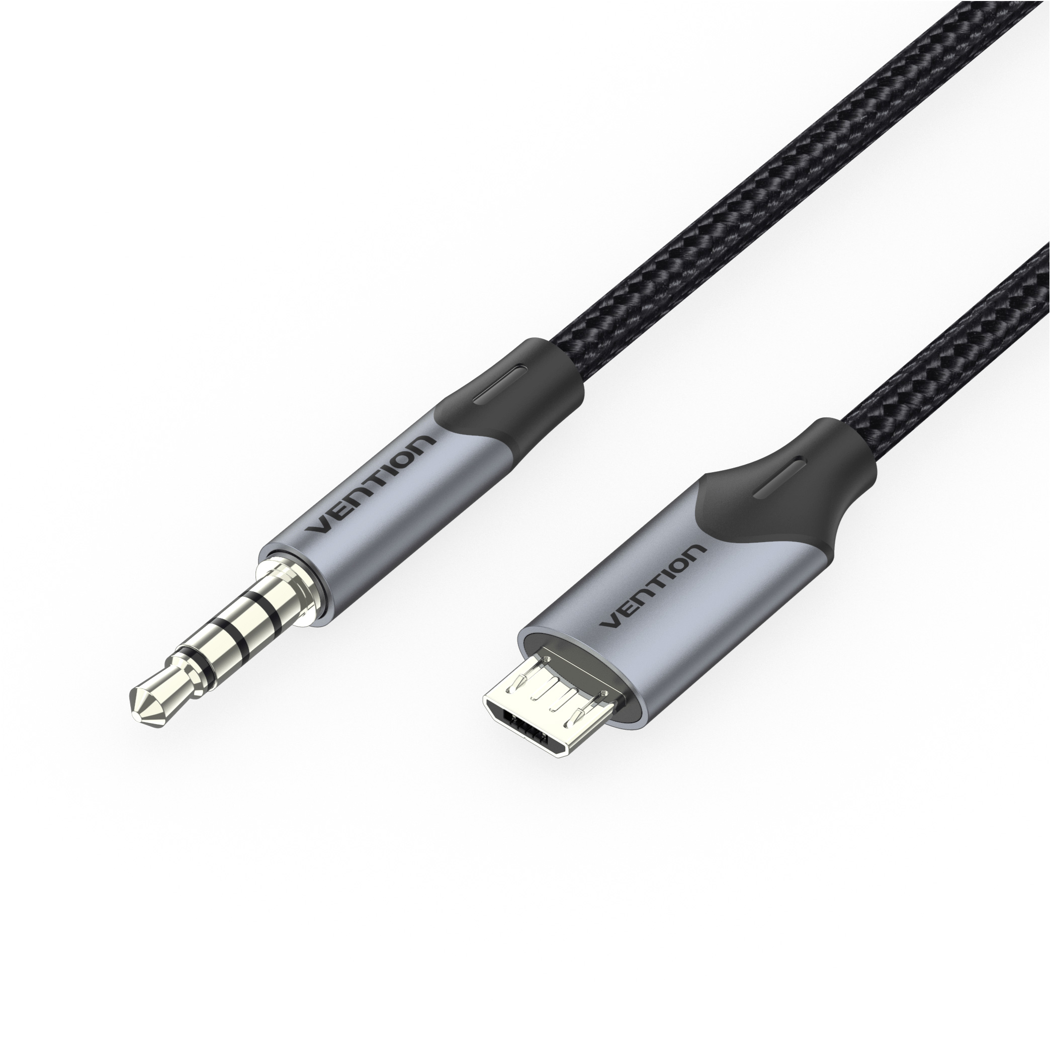 Кабель VENTION Micro-USB - mini-jack 3.5 mm 1м Gray (BDGBF)