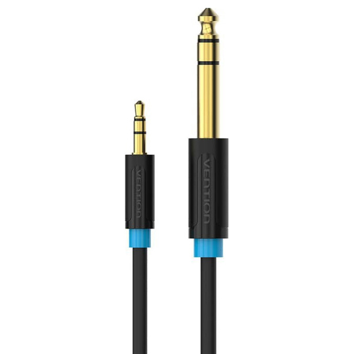 Кабель VENTION AUX Audio Cable mini-jack 3.5 mm - jack 6.35 mm 0.5м Black (BABBD)