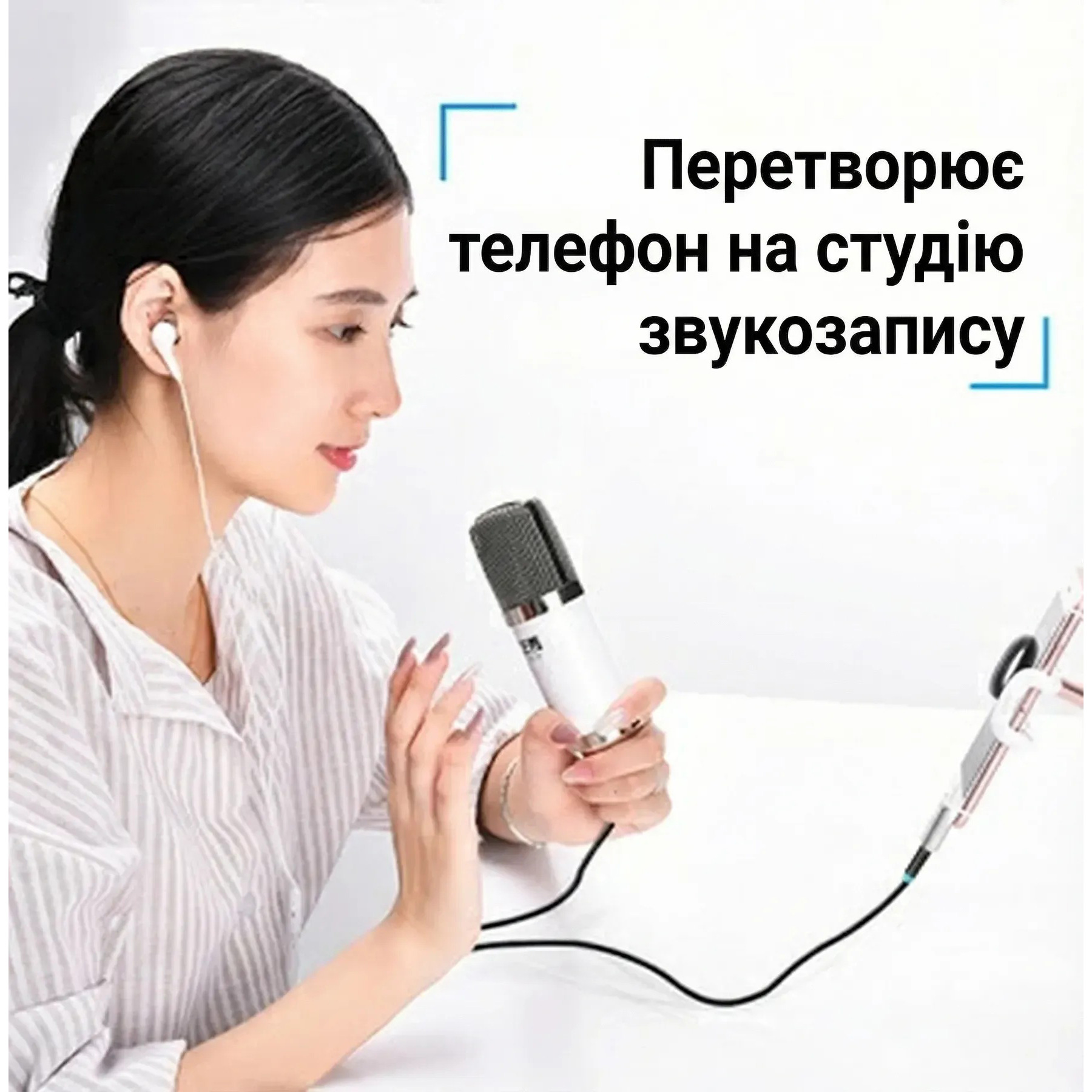 Кабель VENTION AUX Audio Cable mini-jack 3.5 mm - jack 6.35 mm 0.5м Black (BABBD)