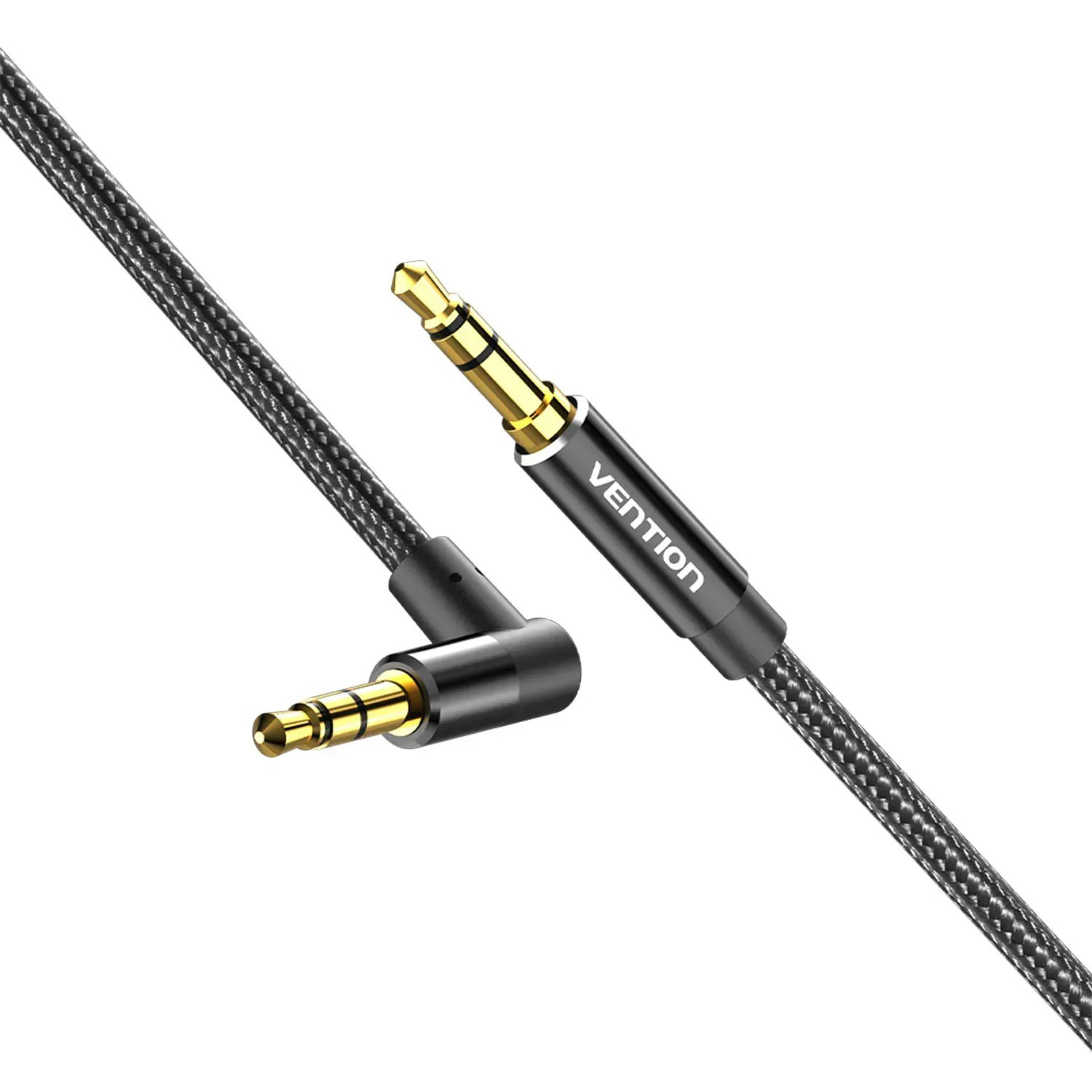 Кабель VENTION Right Angle Audio Cable 90 Degree mini-jack 3.5mm 1м Black (BAZBF)
