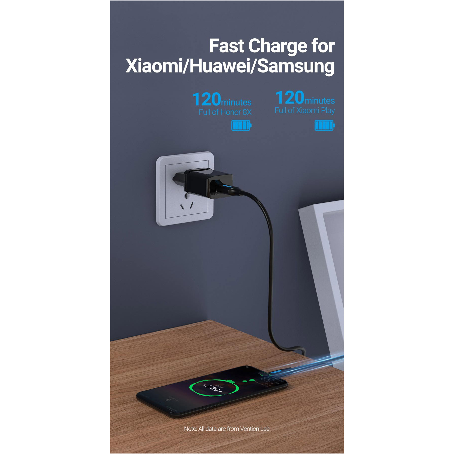 Кабель VENTION USB 2.0 AM to Micro-BM 3A 1м Black (COLBF)