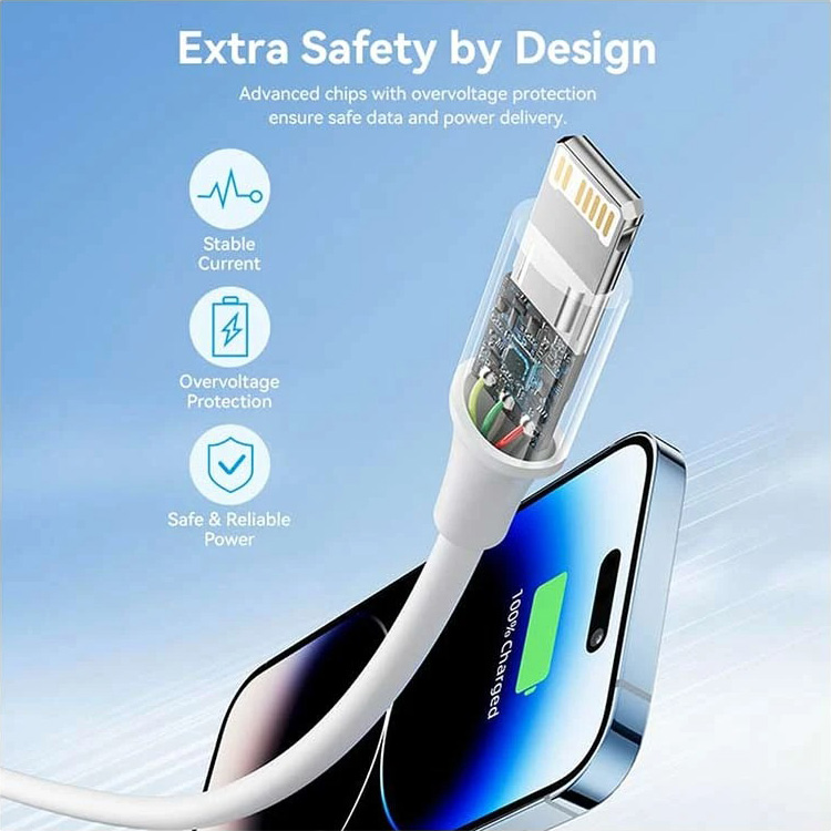Кабель VENTION USB 2.0 Type-C Male to Lightning Male PD27W 3A 1м White (LAJWF)