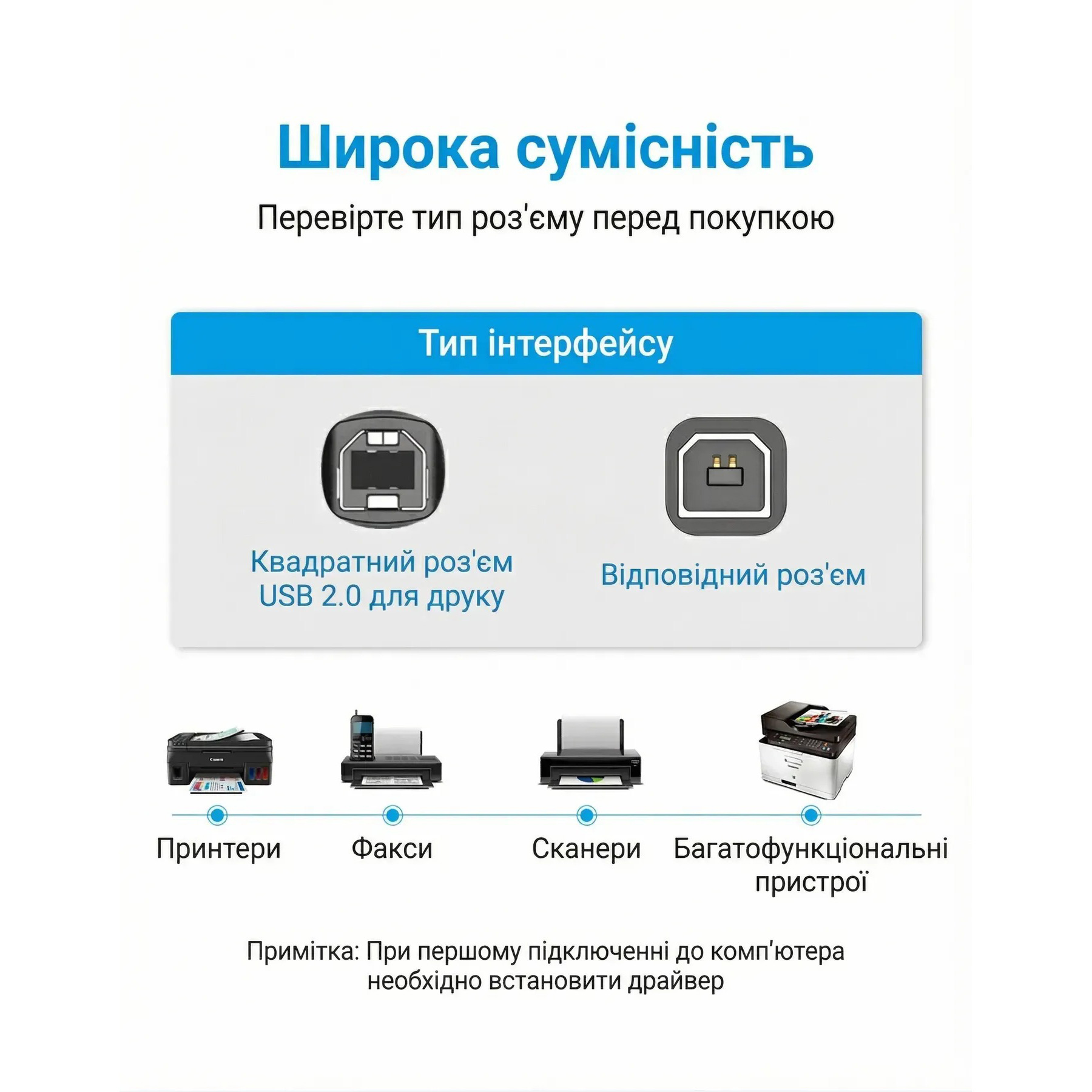 Кабель VENTION USB AM to USB BM Printer Cable 10м Black (COQBL)