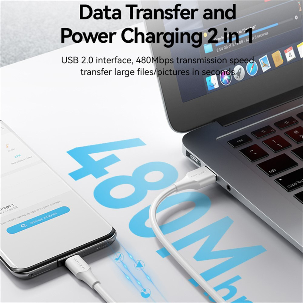 Кабель VENTION USB 2.0 AM/CM 1м White (CTHWF)