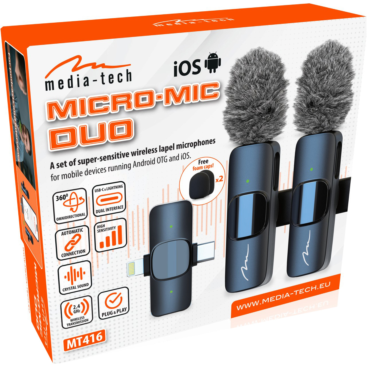 Бездротовий петличний мікрофон MEDIA-TECH Micro-Mic Duo (MT416)