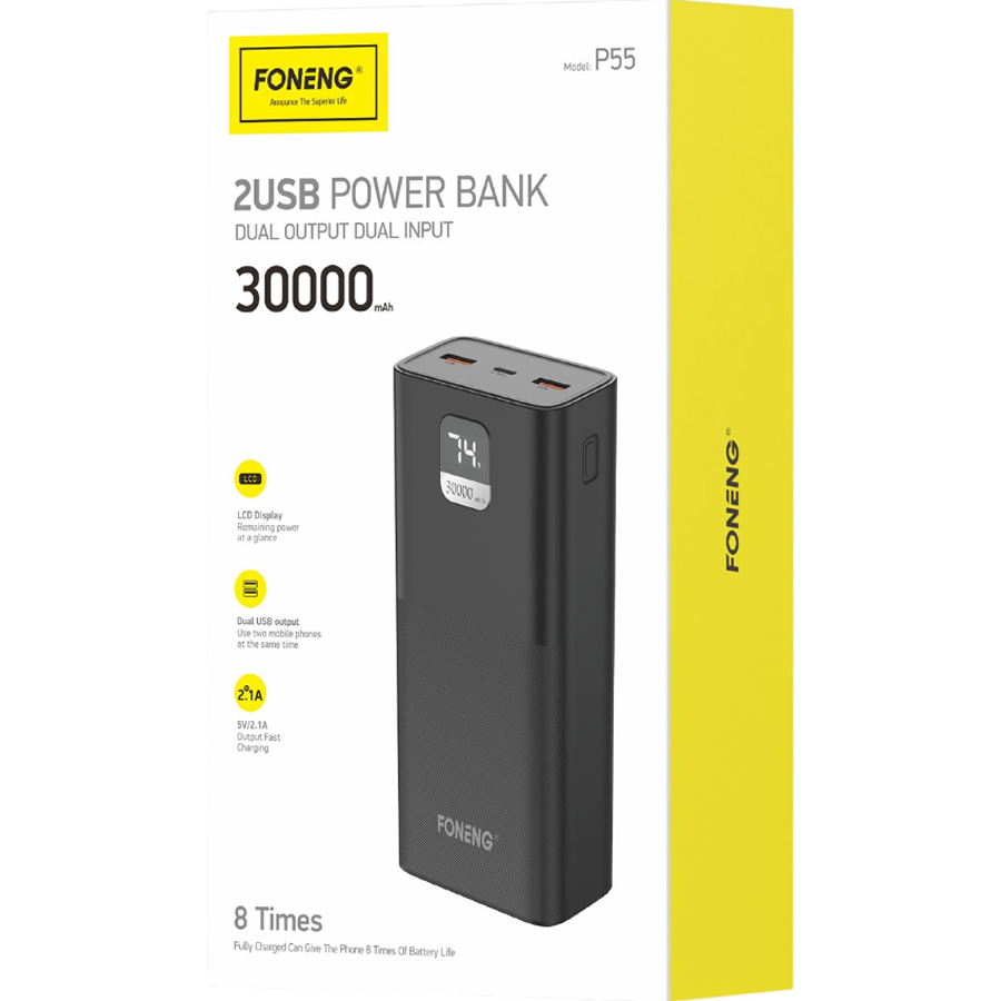 Повербанк FONENG P55 30000mAh Black