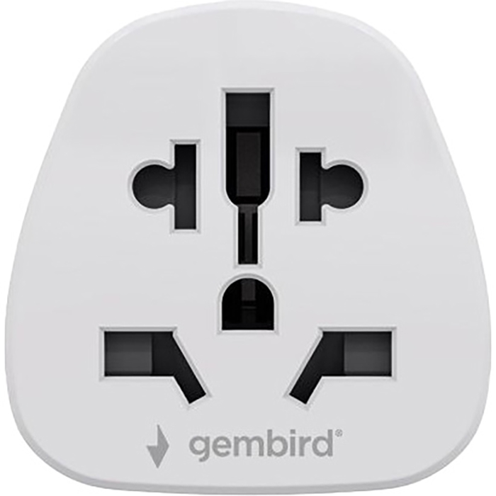 Універсальний дорожній перехідник GEMBIRD Travel Plug Adapter World to EU White (A-AC-EUMINTF)