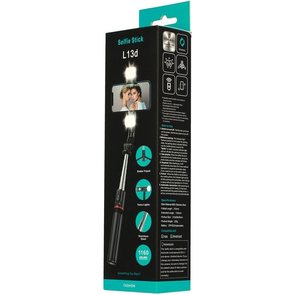 Штатив PULUZ L13d Detachable Fill Light TriPod Selfie Stick Phone Holder (EDA0032622)