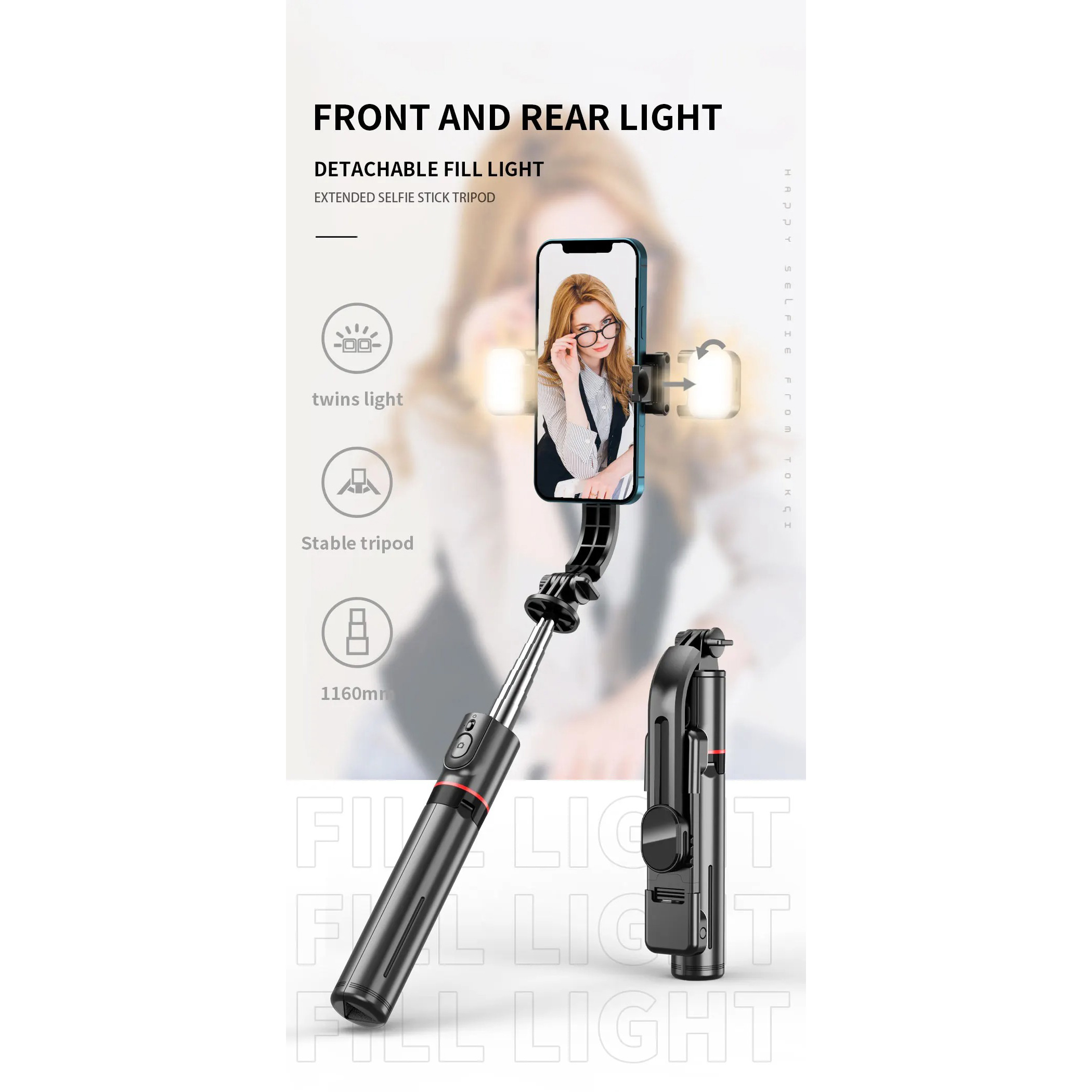 Штатив PULUZ L13d Detachable Fill Light TriPod Selfie Stick Phone Holder (EDA0032622)