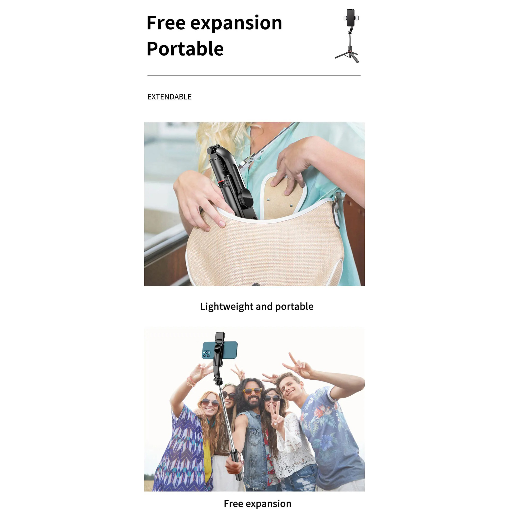 Штатив PULUZ L13d Detachable Fill Light TriPod Selfie Stick Phone Holder (EDA0032622)