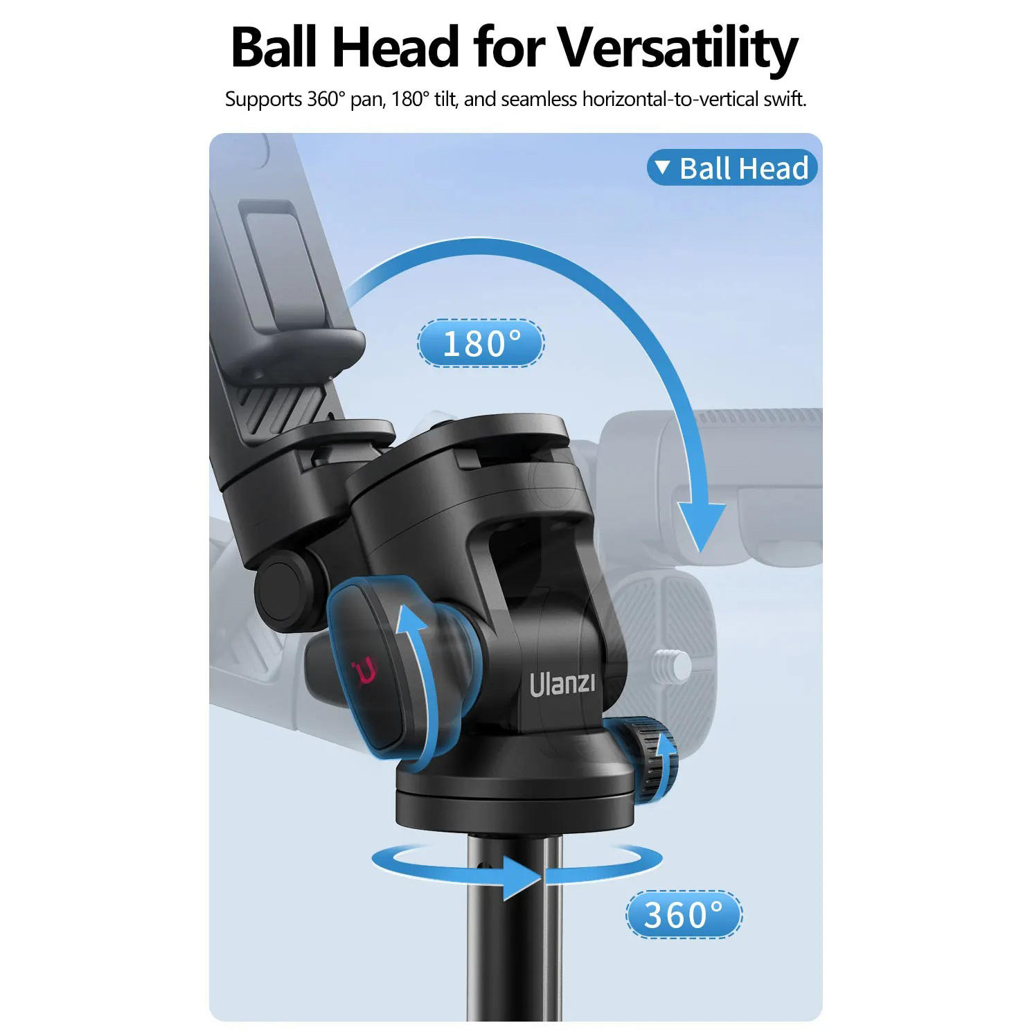 Штатив ULANZI MT-78 Quick-Release Tripod with Cold Shoe Mount Black (T077GBB1)