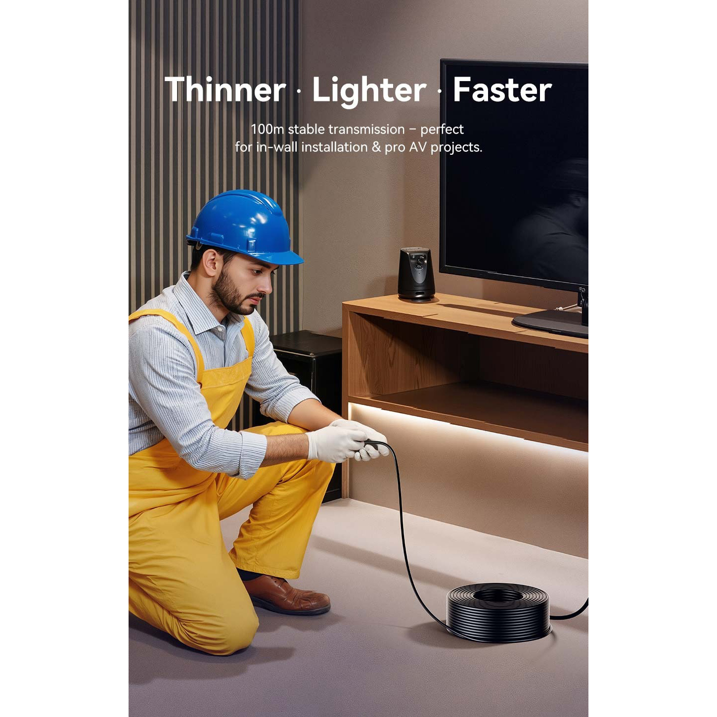 Кабель оптичний (AOC) VENTION 4K Fiber Optic Cable HDMI v2.0 50м Black (ALSBX)