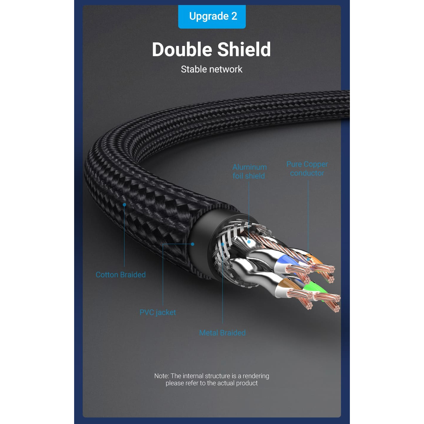 Патч-корд VENTION SSTP Cat.8 CU 0.5м Black (IKGBD)