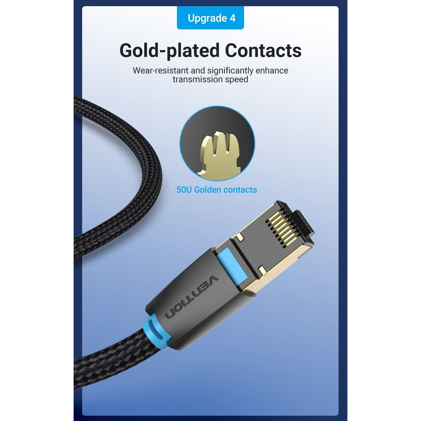 Патч-корд VENTION SSTP Cat.8 CU 1м Black (IKGBF)
