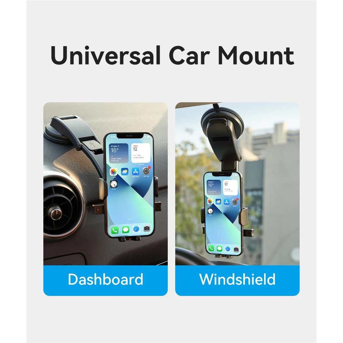 Автотримач для смартфона VENTION One Touch Clamping Car Phone Mount with Suction Cup Mount Bracket Black (KSCB0)