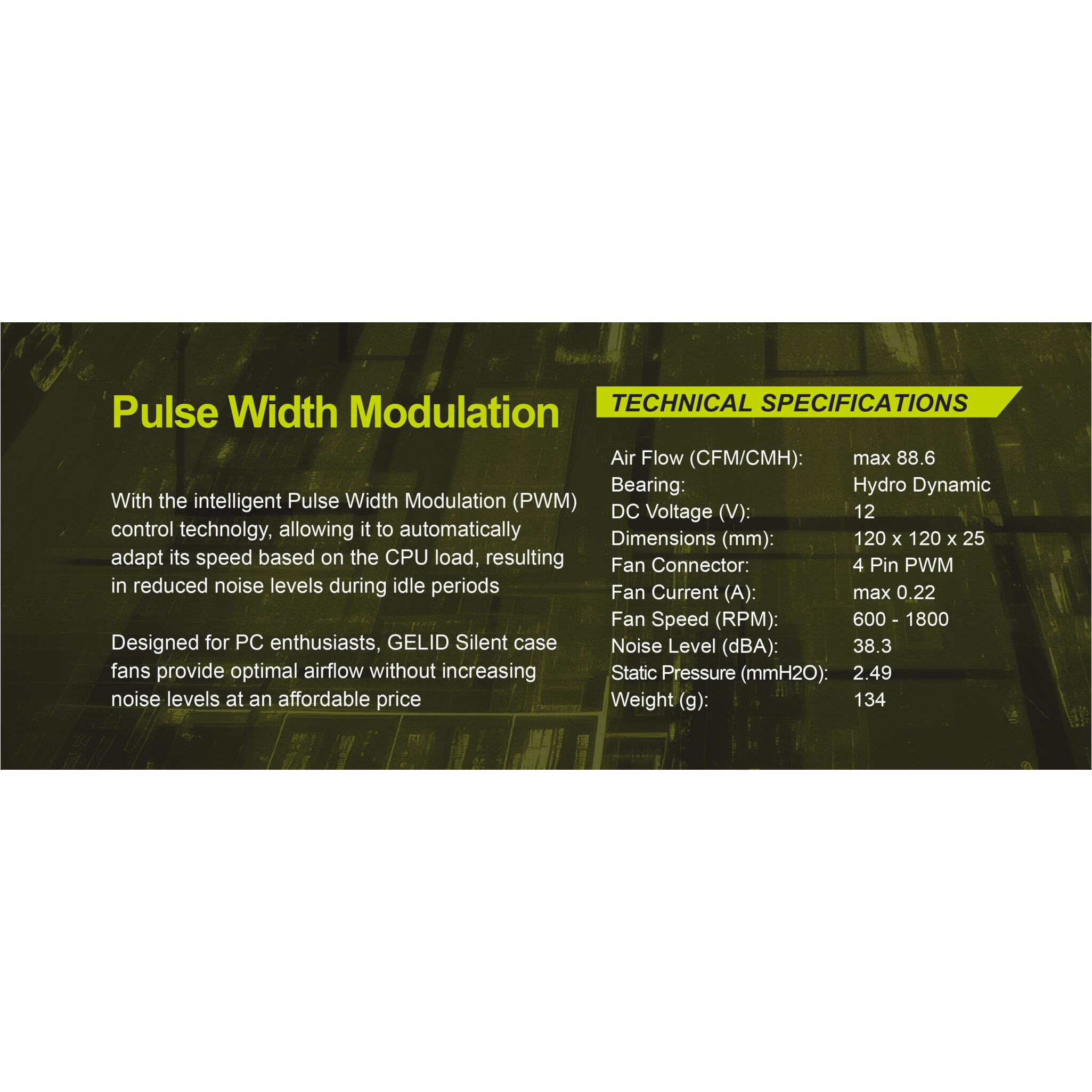 Вентилятор GELID SOLUTIONS Silent 12 PWM Black (FN-PX12-18)