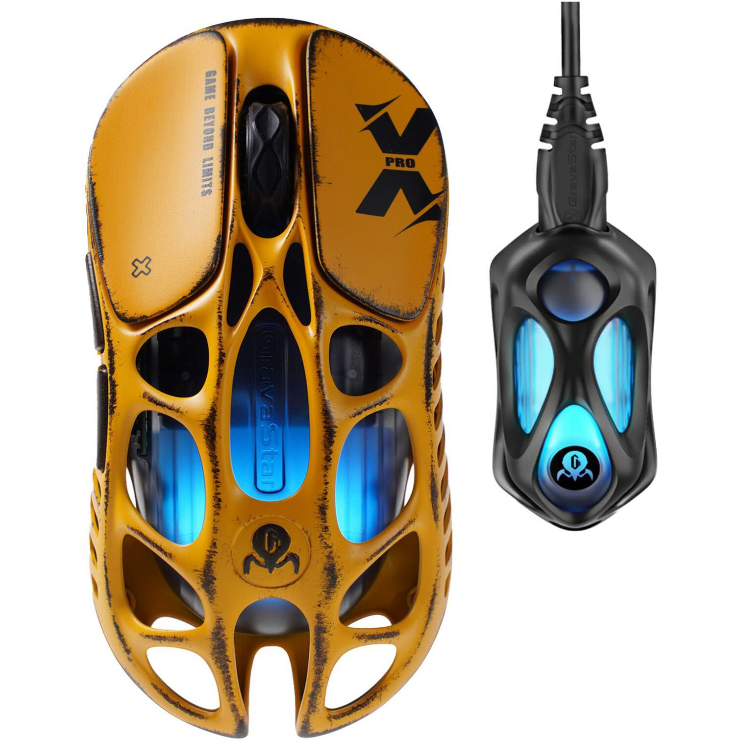 Мышь игровая GRAVASTAR Mercury X Pro Special Edition Battle-Worn Yellow