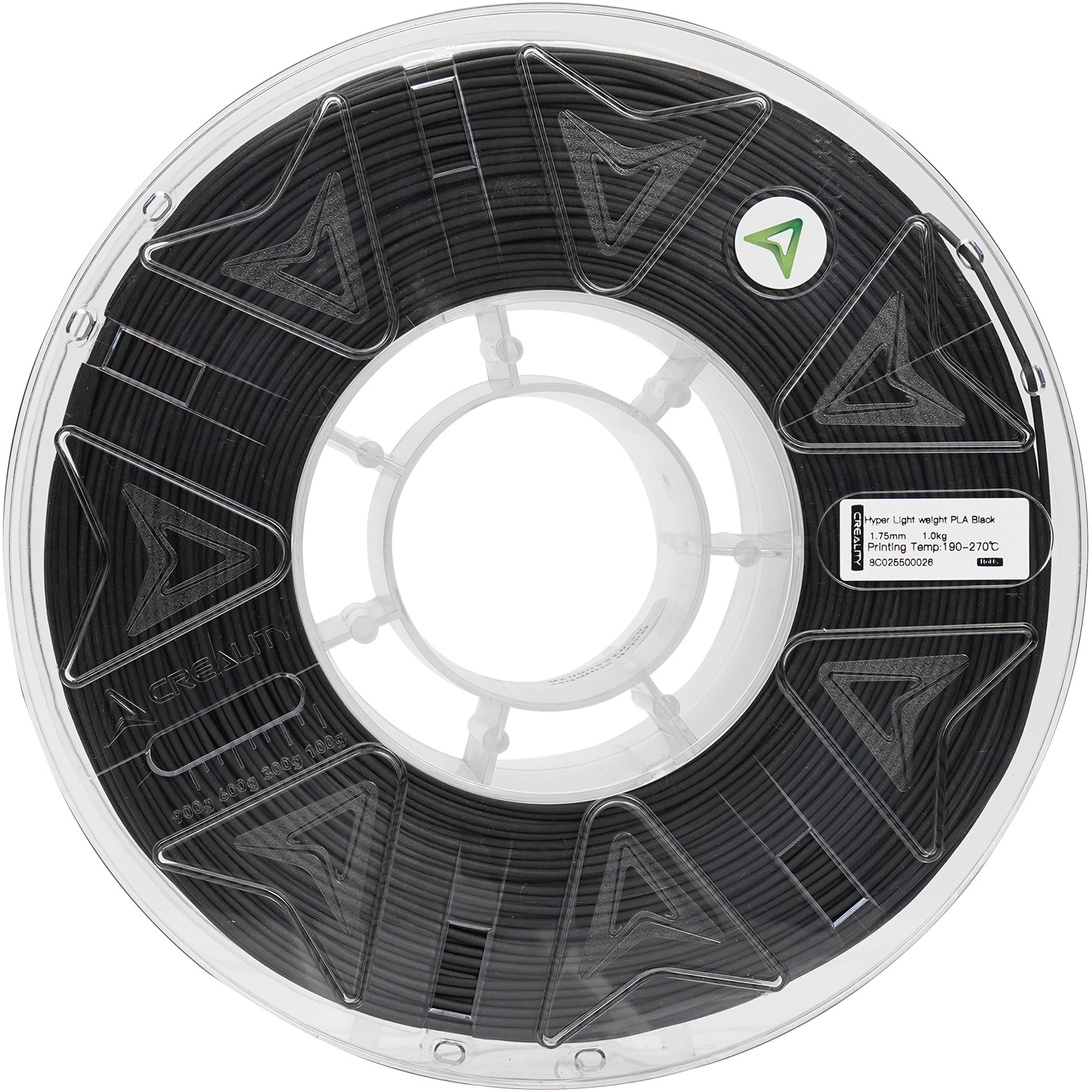 Пластик (філамент) для 3D принтера CREALITY Hyper Lightweight PLA 1.75mm, 1кг, Black (3301010556)