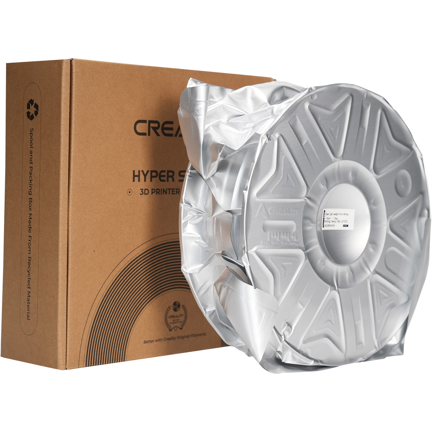 Пластик (філамент) для 3D принтера CREALITY Hyper Lightweight PLA 1.75mm, 1кг, White (3301010555)