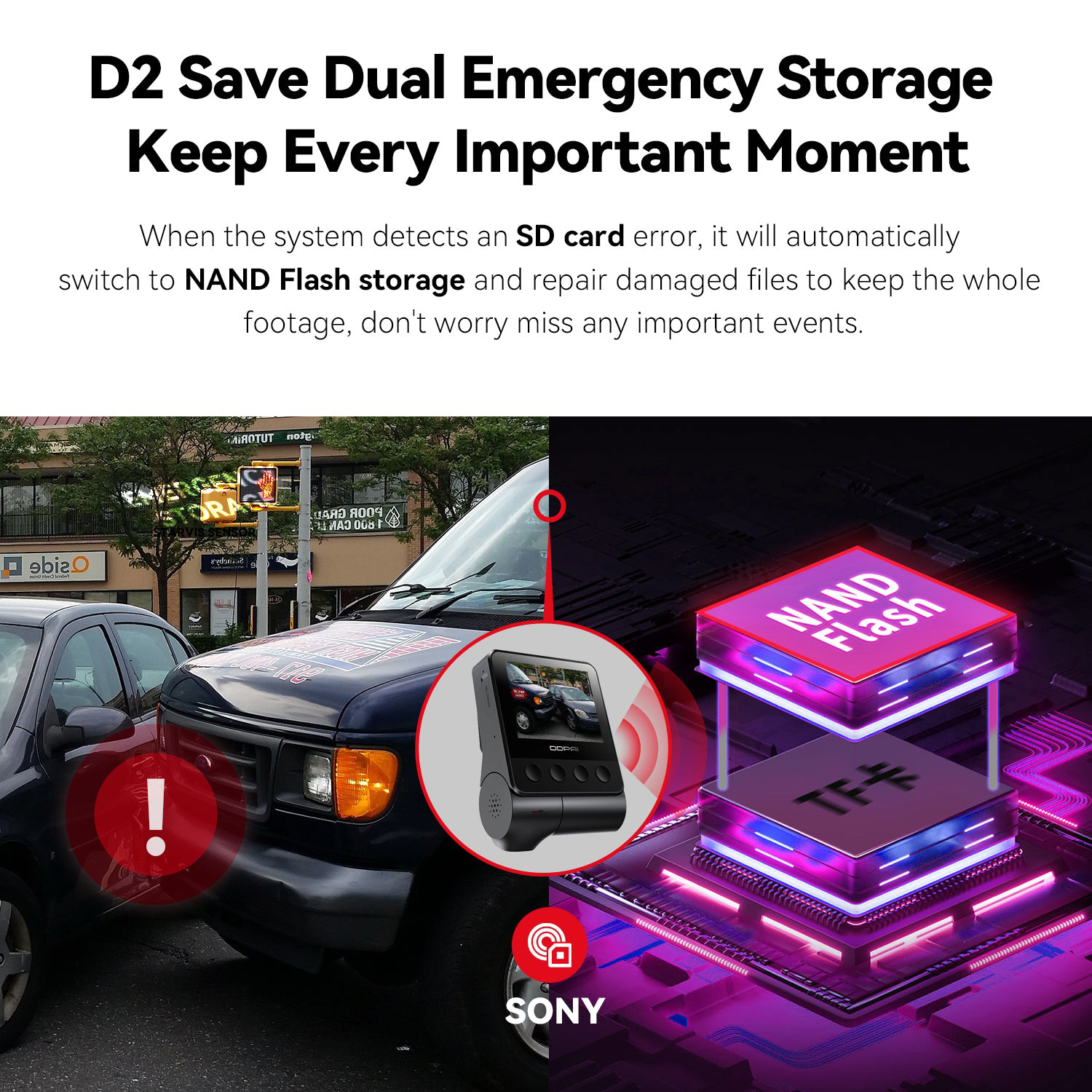 Автомобільний відеореєстратор з камерою заднього виду DDPAI Z50 GPS Dual