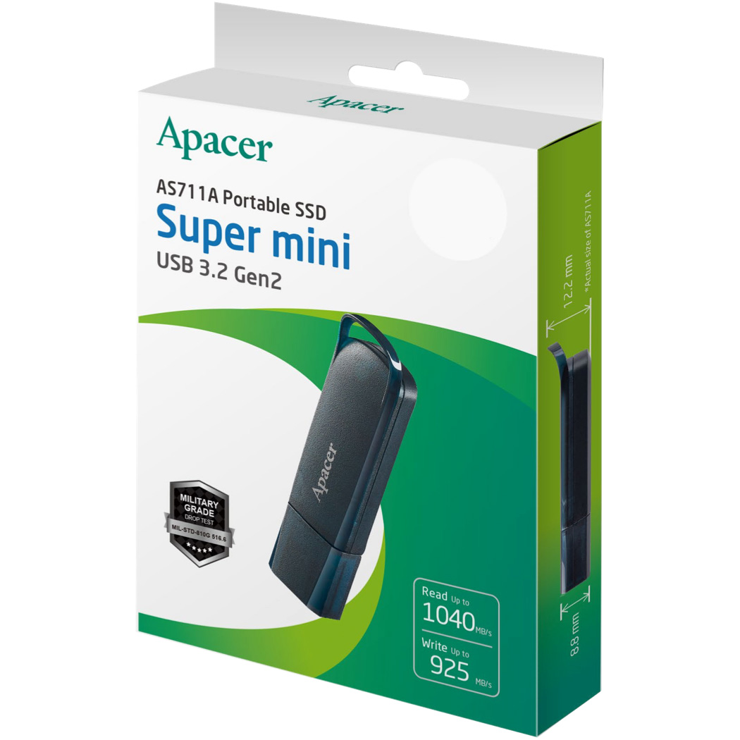 Портативний SSD диск APACER AS711A 250GB USB3.2 Gen2 (AP250GAS711AU-1)