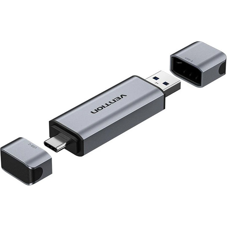 Кардрідер VENTION USB3.0 A+C SD+TF Card Reader Dual Drive Letter Gray (CLLH0)