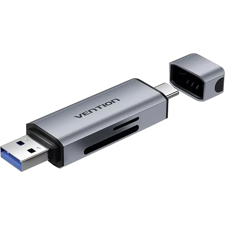 Кардрідер VENTION USB3.0 A+C SD+TF Card Reader Dual Drive Letter Gray (CLLH0)