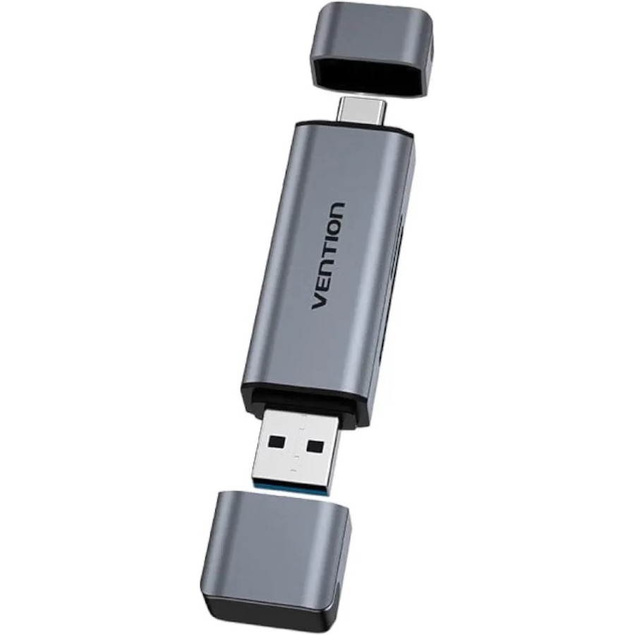 Кардрідер VENTION USB3.0 A+C SD+TF Card Reader Dual Drive Letter Gray (CLLH0)