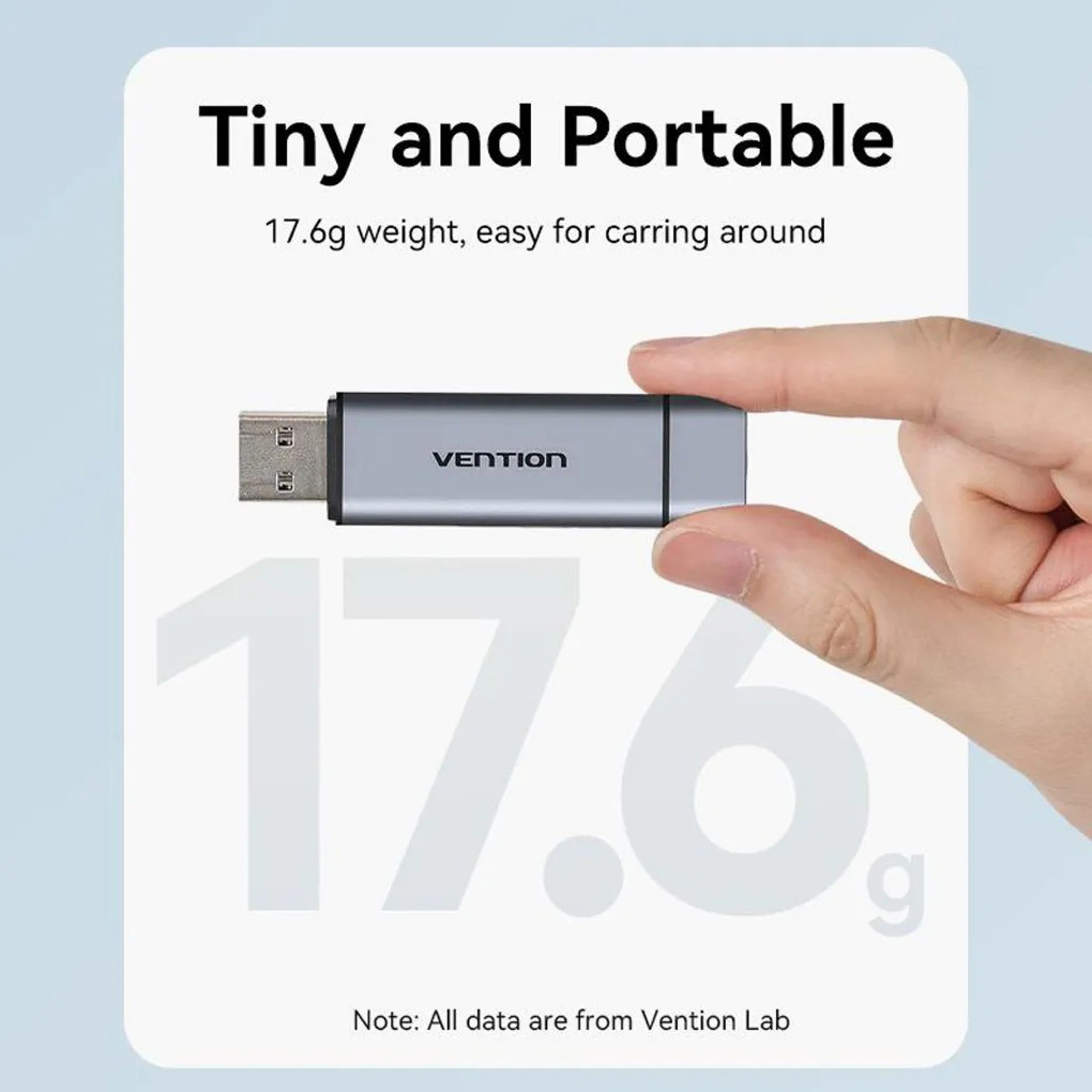 Кардрідер VENTION USB3.0 A+C SD+TF Card Reader Dual Drive Letter Gray (CLLH0)