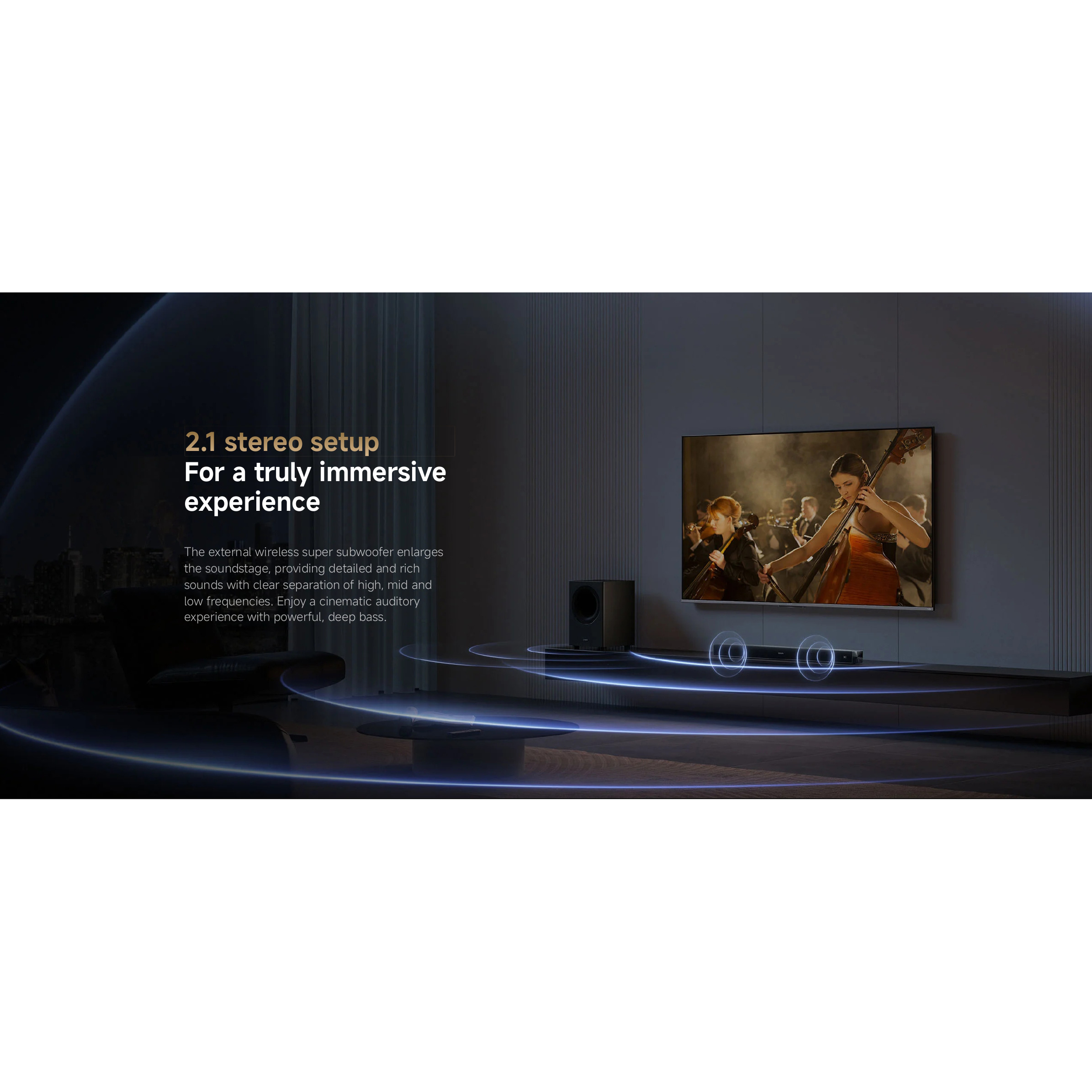 Саундбар з бездротовим сабвуфером XIAOMI Soundbar Pro 2.1ch NS4-EU Black (QBH4336EU)