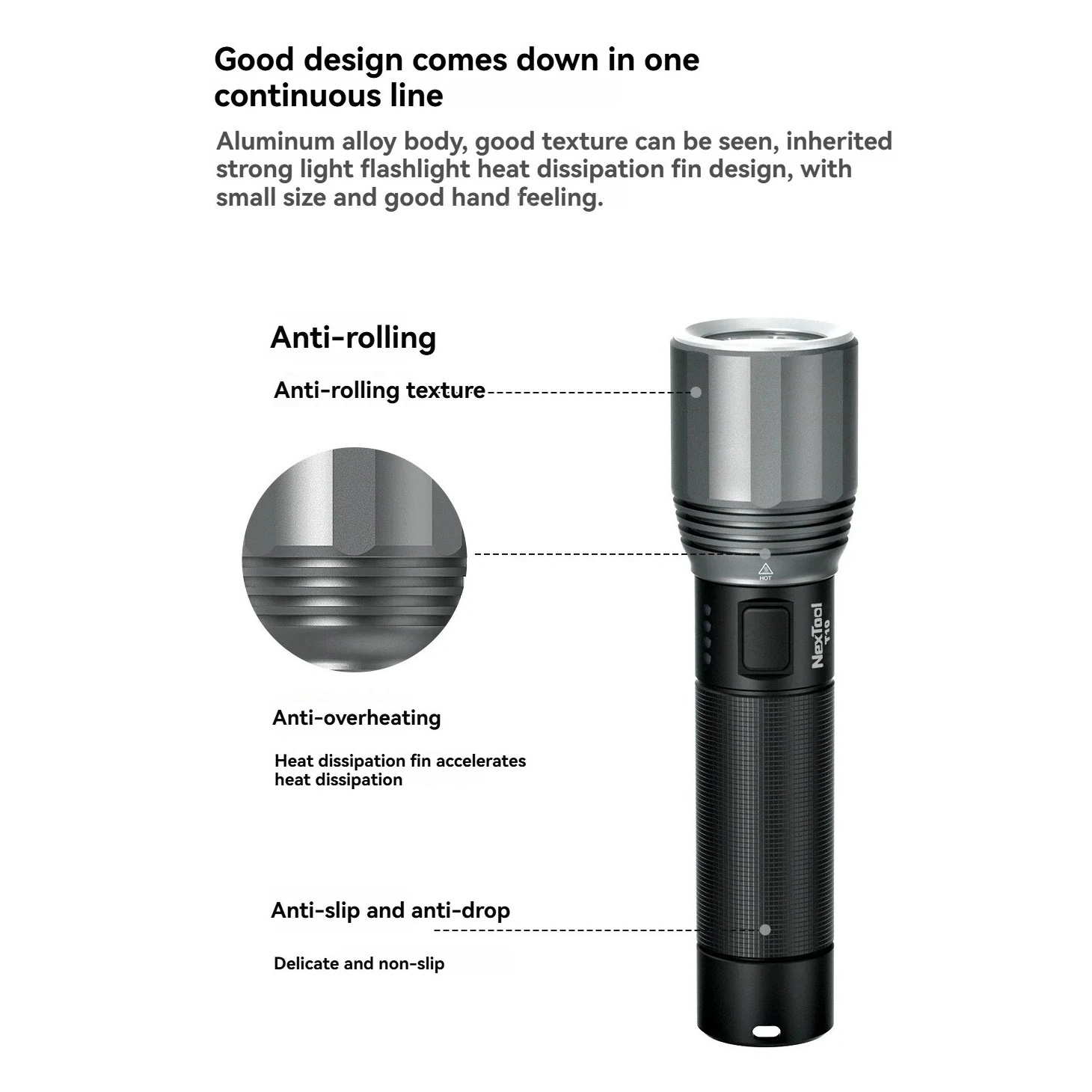 Фонарь NEXTOOL Flashlight T10 Black (NE20343)