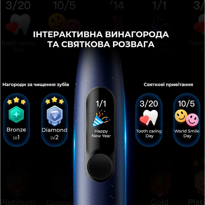 Электрическая зубная щётка OCLEAN X Plus Pro Didgital Blue