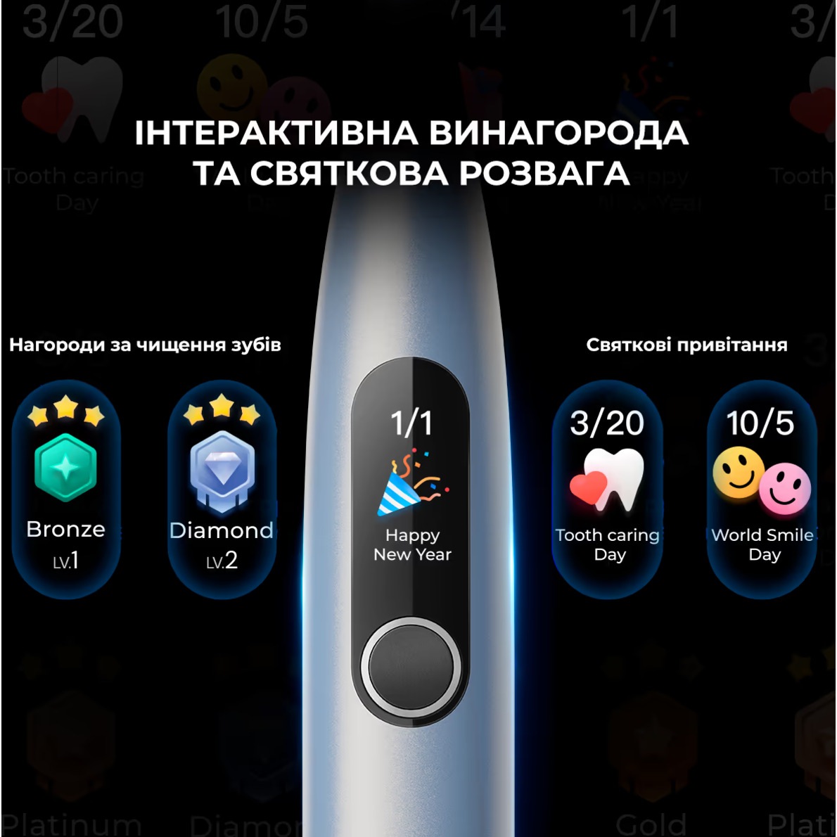 Электрическая зубная щётка OCLEAN X Plus Pro Didgital Silver