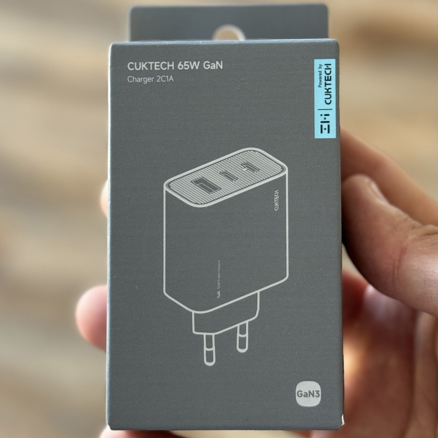 Зарядное устройство CUKTECH 65W GaN 2C1A Gray