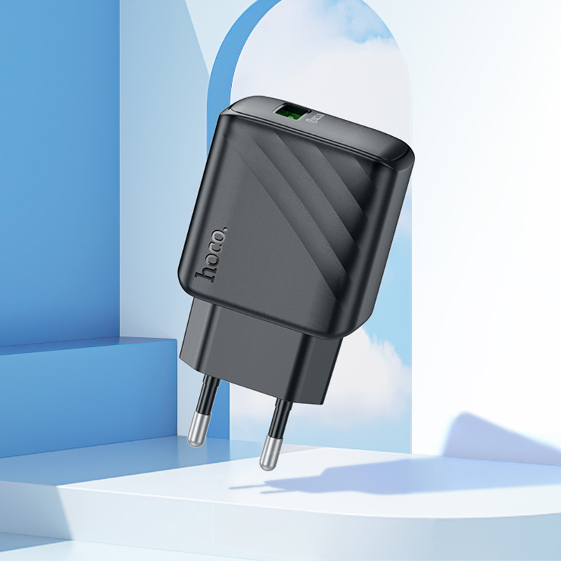 Зарядний пристрій HOCO CS21A Rich 1xUSB-A, QC3.0 Black (6942007609883)
